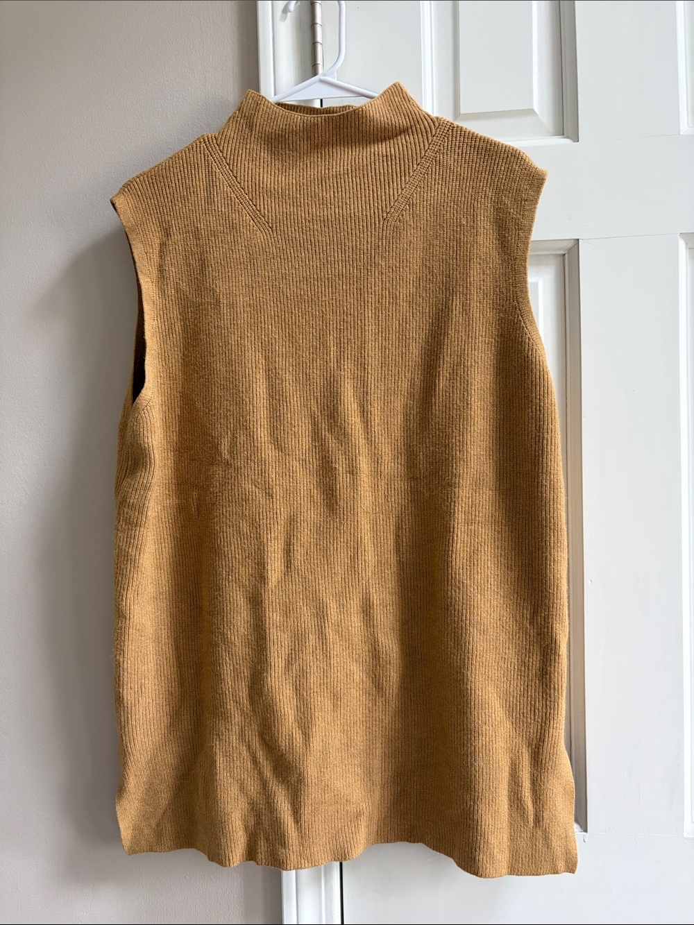 a new day Ribbed Mock Neck Sweater Vest - Mustard Brown